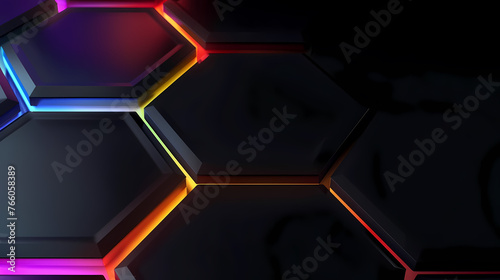 Abstract glowing geometric shapes background