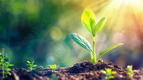 New Life concept with seedling growing sprout (tree).business development symbolic.