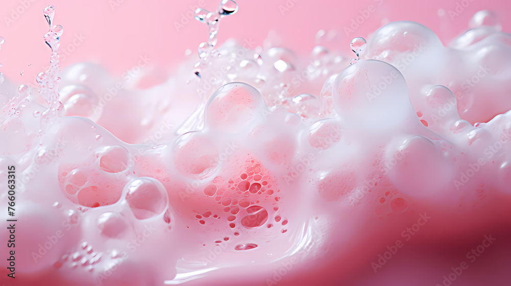 Washing foam stains on colorful background top view Washing foam stains on colorful background top view