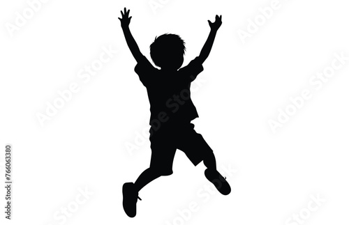 Kids jumping silhouette  set child jump logo icon design vector