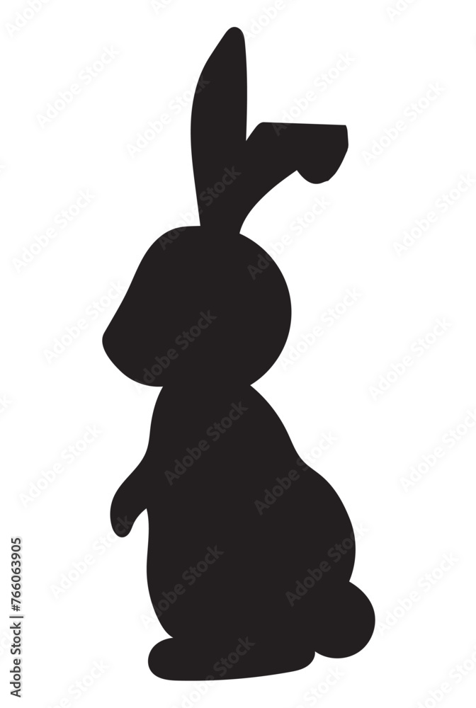 Obraz premium easter bunny logo rabbit icon silhouette rabbit head with two long ear isolated on white background in eps 10.