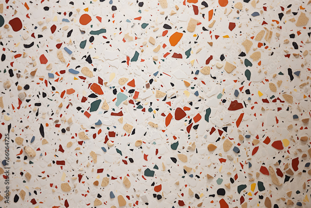 Closeup macro of terrazzo flooring background with copy space Closeup macro of terrazzo flooring background with copy space
