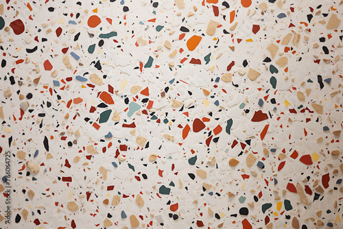 Closeup macro of terrazzo flooring background with copy space 
