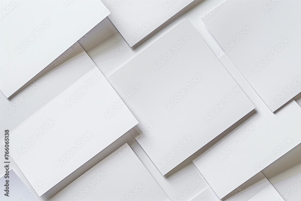 Geometric blank white paper pattern for background Geometric blank white paper pattern for background