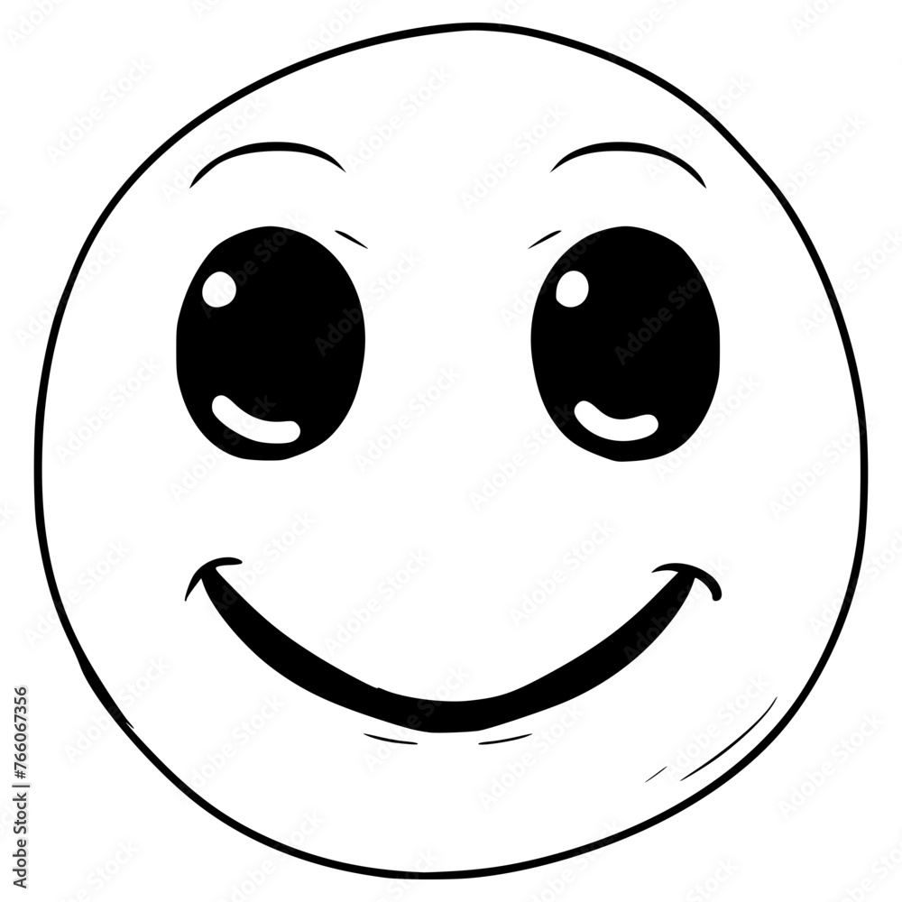 Fototapeta premium smile face illustration hand drawn outline vector