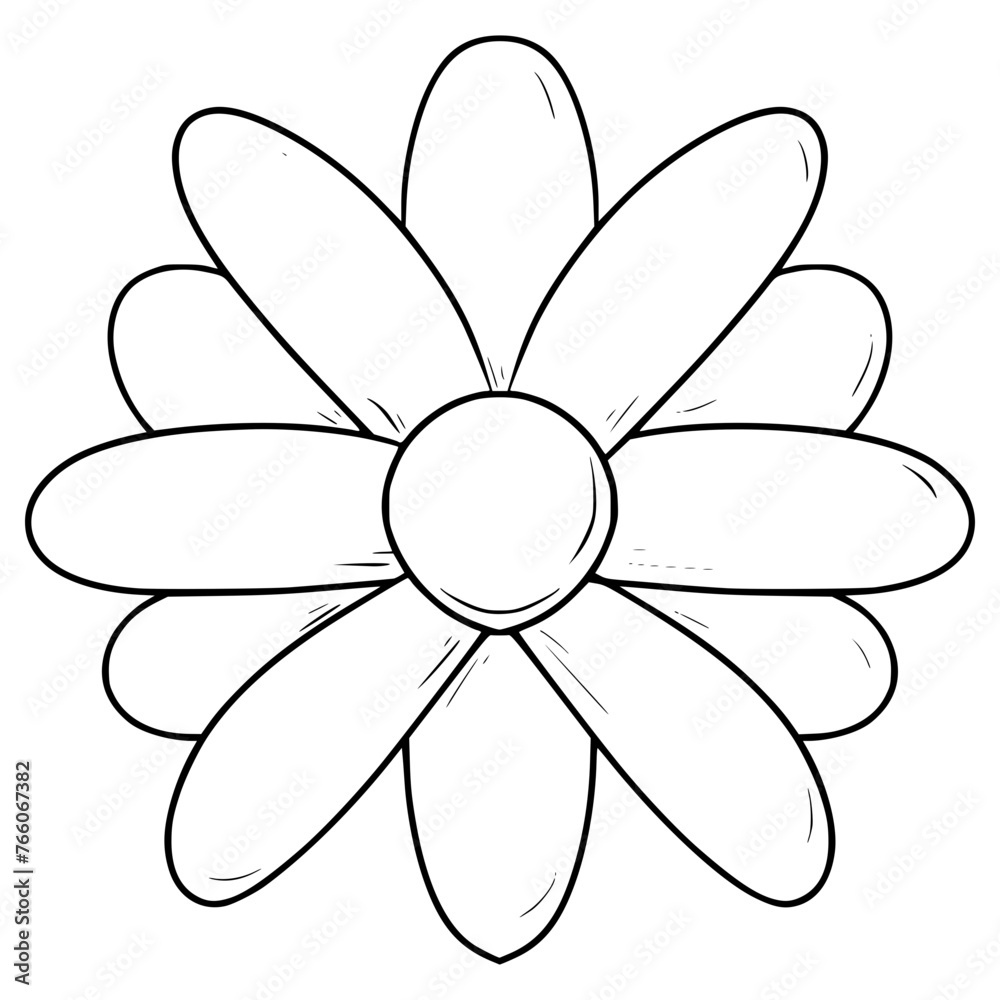flower illustration hand drawn outline vector flower illustration hand drawn outline vector