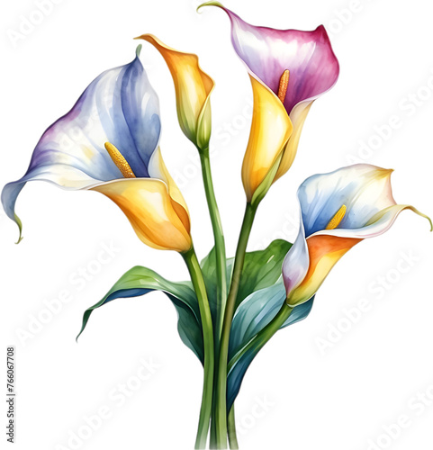 Watercolor painting of a Calla Lily flower.