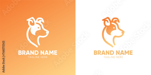 Sleek dog silhouette logo with a minimalist aesthetic.