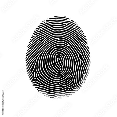 Black Fingerprint on a White Background