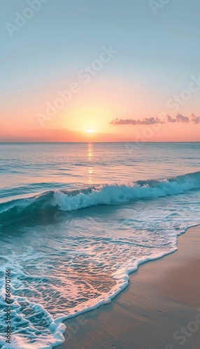 view beach waves sunset transparent gentle dawn blue light softness clear sunny time day dusk stunningly