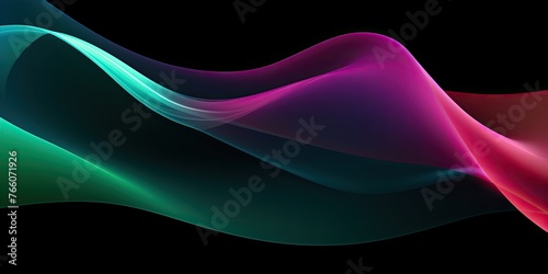 Abstract colorful waves on black background. Vector illustration for your design.
