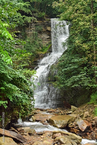 picturesque cathedral falls in summer, near gauley bridge, west virginia