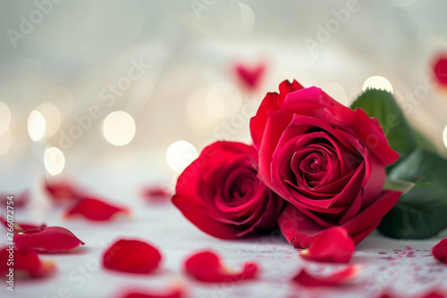 Beautiful valentine s day concept with roses. Generative AI