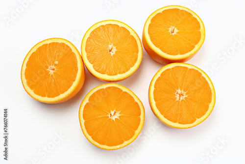 Orange fruit on white background