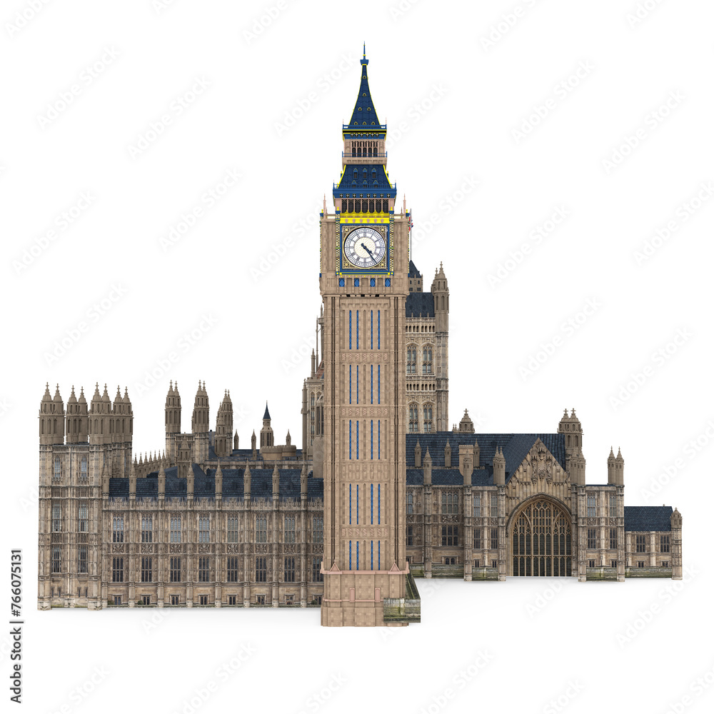 Houses of Parliament and Big Ben Isolated