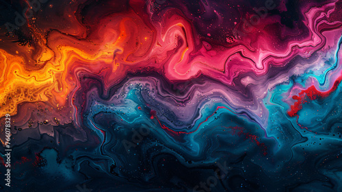 Swirling Waves of Abstract Marbling