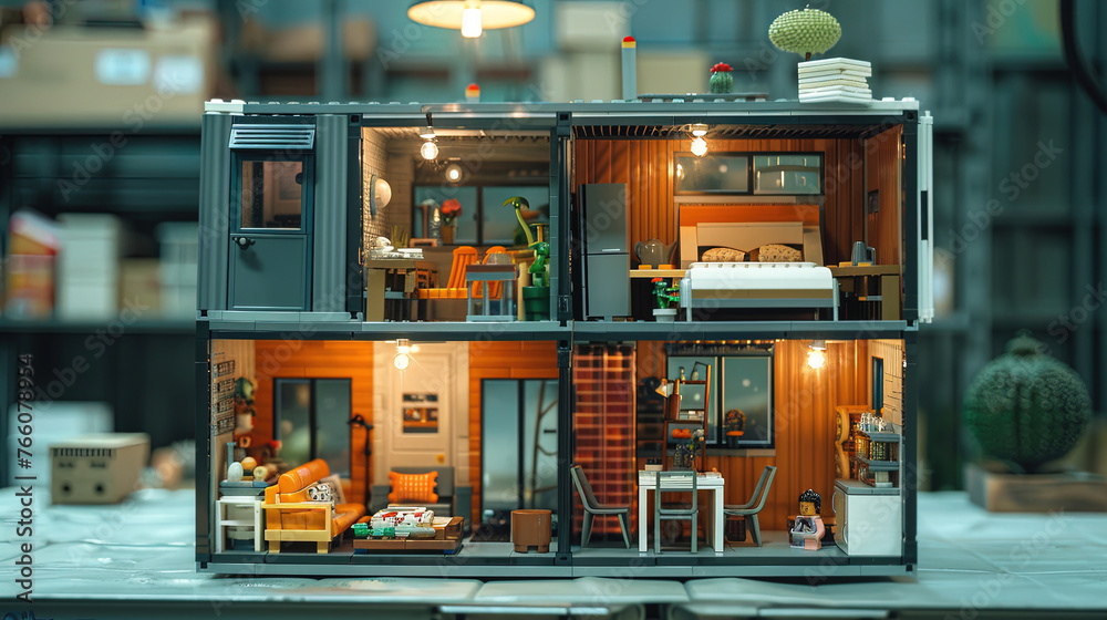 3D Miniature of Minimalist House Design