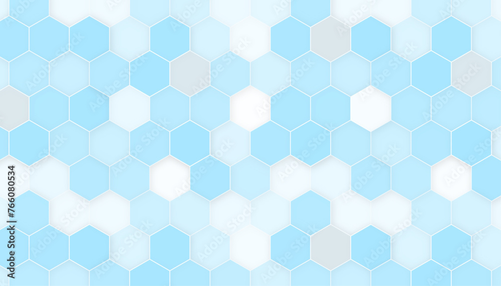 Fototapeta premium Abstract Design Hexagonal Shapes Background. Blue Hexagon Texture