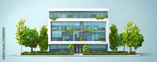 Sustainable and Energy Efficient Contemporary Office Building with Green Architecture