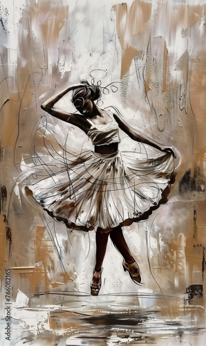 woman white dress dancing rain creativity fashion design playful pose dancer beige wearing heels monochrome color palate