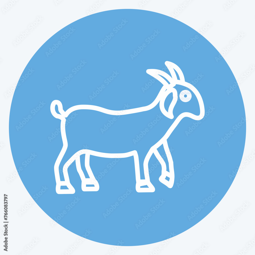Icon Goat. suitable for Garden symbol. blue eyes style. simple design editable. design template vector. simple symbol illustration