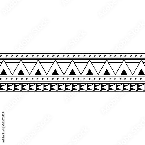 Wrap around arm polynesian tattoo design. Pattern aboriginal samoan. Vector illustration eps10.