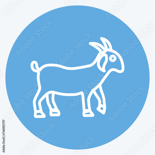 Icon Goat. suitable for Garden symbol. blue eyes style. simple design editable. design template vector. simple symbol illustration