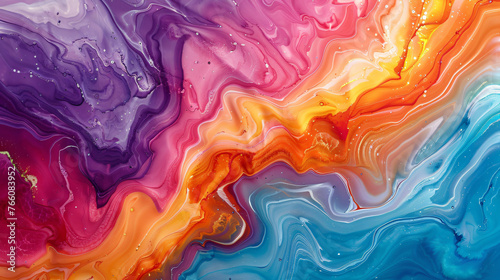 Swirling Paint Waves in Hypnotic Motion