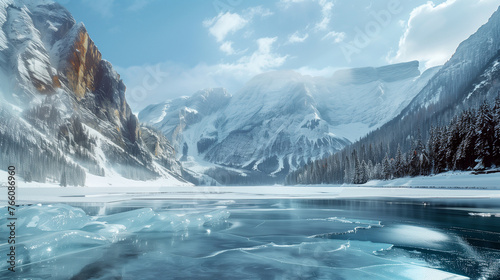 glacier in the mountains