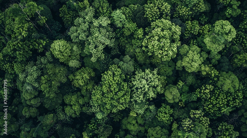 Aerial View of Dense Forest