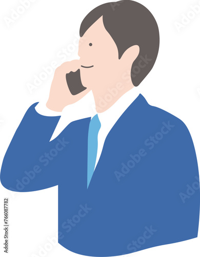 Man in Suit Talking on The Phone