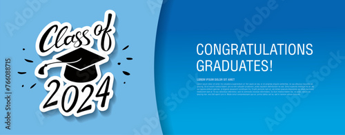 class of 2024 congratulations graduates vector graphic design