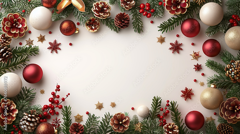Christmas white background with christmas balls and decoration - 3d rendering. Christmas white background with christmas balls and decoration - 3d rendering.