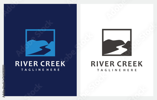 Wallpaper Mural Mountain Peaks Creek Landscape logo design Torontodigital.ca