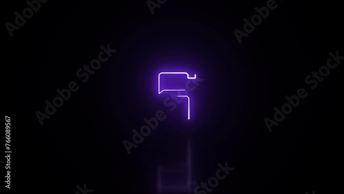 Neon Light Countdown Numbers from 10 to 1 Animation