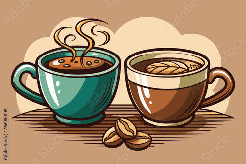 hand-drawn-coffee-cups-vector illustration.eps