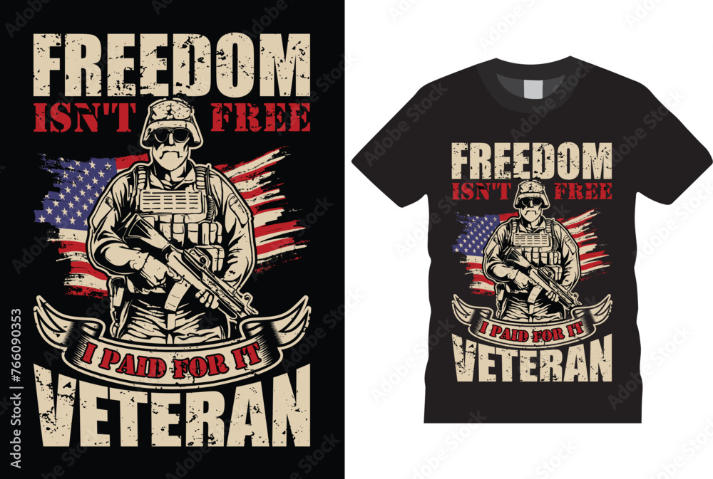 Vintage typography Veterans day memorial T Shirt Design Army veteran soldier t shirt Vector template graphic Illustration. Ready for Printing in T-shirt, Banner, Poster, Flyers, Etc.
