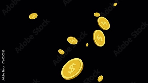 Coins Falling from Above Animation