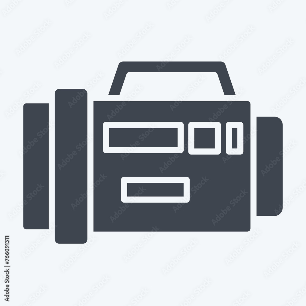 Icon Diving Flash Light. related to Diving symbol. glyph style. simple design illustration