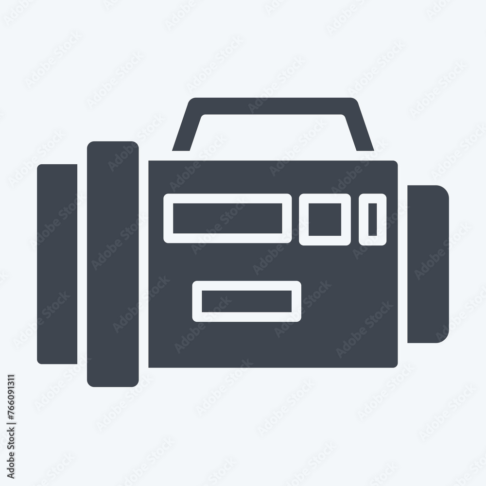 Icon Diving Flash Light. related to Diving symbol. glyph style. simple design illustration Icon Diving Flash Light. related to Diving symbol. glyph style. simple design illustration