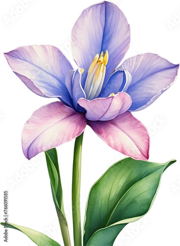 Watercolor painting of a Water Hyacinth flower.