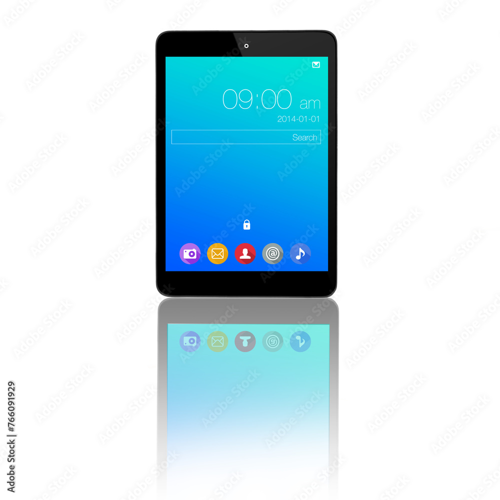 Tablet, digital screen and ui on technology isolated on a transparent png background. Software, display and icons on electronics, wallpaper and search bar app on locked touchscreen with reflection Tablet, digital screen and ui on technology isolated on a transparent png background. Software, display and icons on electronics, wallpaper and search bar app on locked touchscreen with reflection