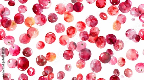 Cluster of Pink and Red Beads on White Background