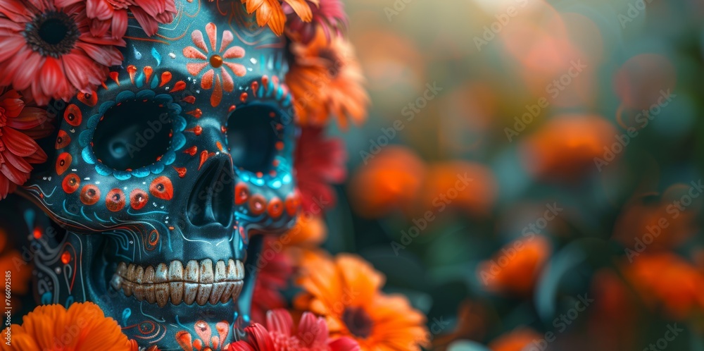 Dia de los Muertos. Mexican Day of the Dead Sugar Skull. 