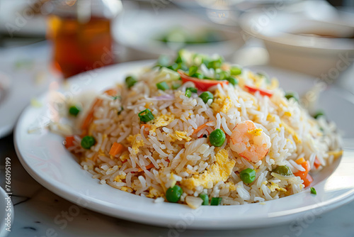 A plate of egg fried rice