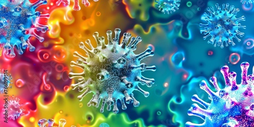 Vivid Viral Particles in Colorful Representation
