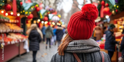 Christmas Market Shopping in Winter
