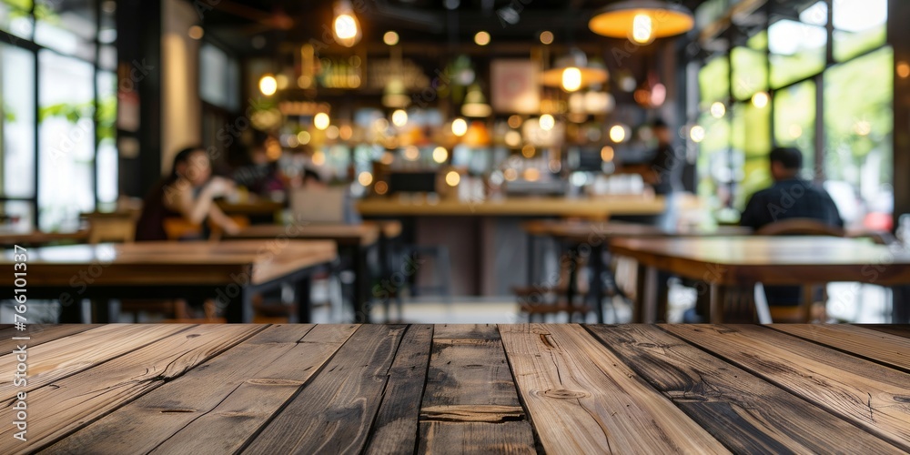 Café Interior with Warm Bokeh Lights