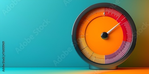 Excellent Credit Score Gauge Indicator with Colorful Dashboard Showcasing Creditworthiness and Financial Performance Evaluation photo