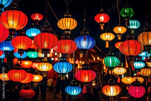 chinese lanterns in the temple
